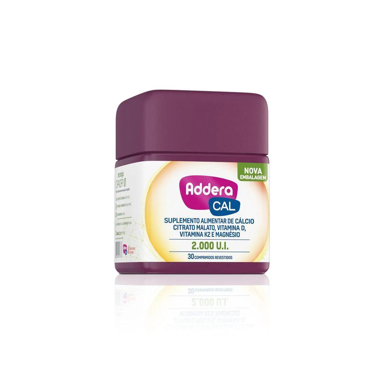 Suplemento Vitamínico Addera Cal 2.000UI com 30 Comprimidos