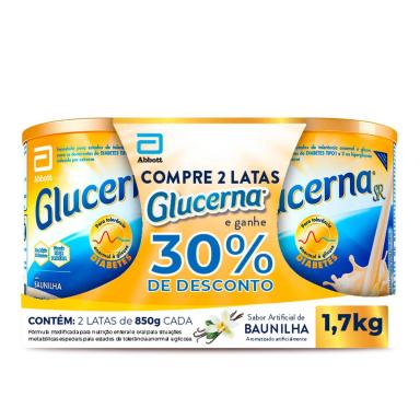Kit Suplemento Nutricional Glucerna Baunilha 2 unidades com 850g cada