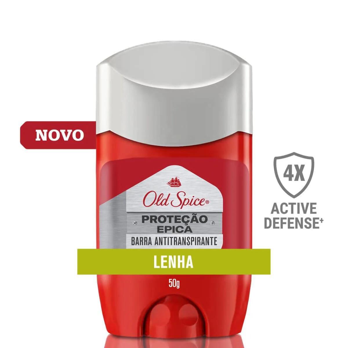 Desodorante Old Spice Proteção Épica Lenha Antitranspirante Barra 50g