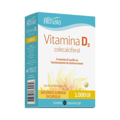 Vitamina D3 1.000UI com 60 cápsulas