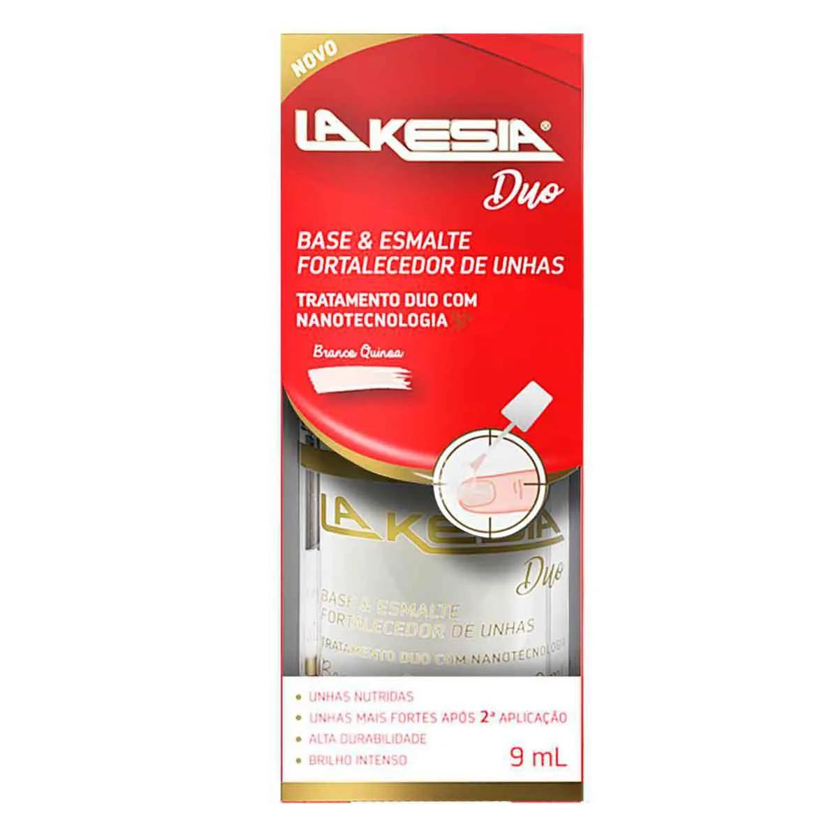 Base e Esmalte Fortalecedor de Unhas LaKesia Duo Branco Quinoa com 9ml