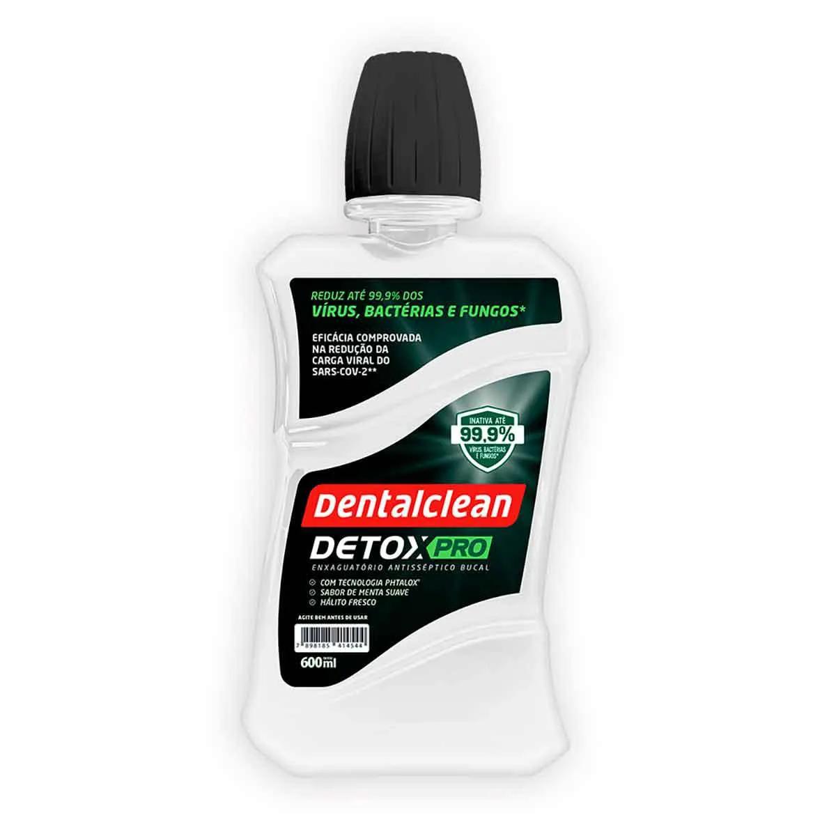 Enxaguante Antisséptico Bucal Dentalclean Detox Pro Antiviral com 600ml