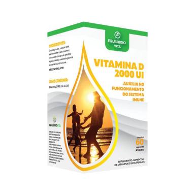 Suplemento Alimentar Vitamina D 2000 UI Equilíbrio Vita com 60 Cápsulas