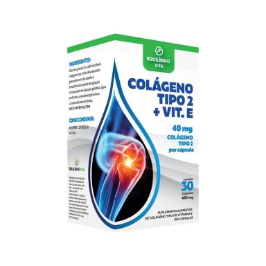 Suplemento Alimentar Colágeno Tipo 2 + Vitamina E Equilíbrio Vita 40mg com 30 Cápsulas