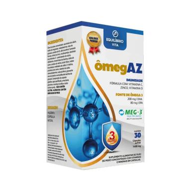 Suplemento Alimentar ÔmegAZ Caps 1400mg Equilíbrio Vita com 30 Cápsulas