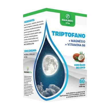Suplemento Alimentar Triptofano + Magnésio + Vitaminas 1450mg Equilíbrio Vita com 60 Cápsulas