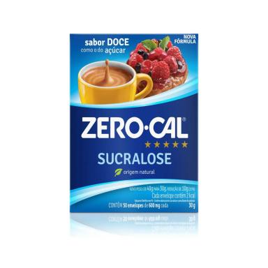 Adoçante em Pó Zero-Cal Sucralose - 1 Unidade com 50 Sachês de 600mg cada