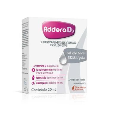 Vitamina D Addera D3 132UI Gotas com 20ml