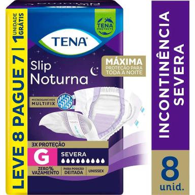 Fralda Adulto Tena Slip Noturna G Leve 8 Pague 7 unidades