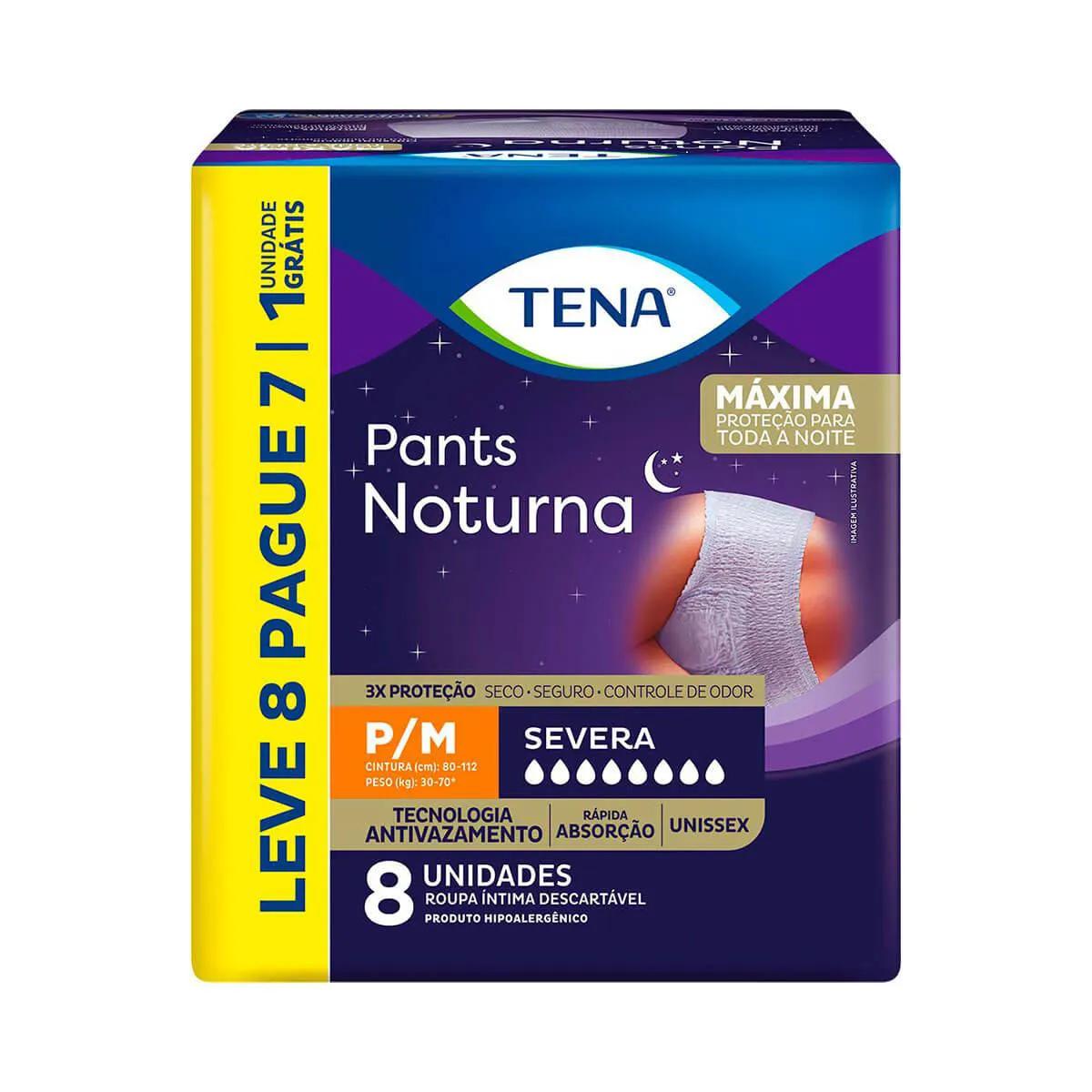 Roupa Íntima Tena Pants Noturna P/M 8 unidades