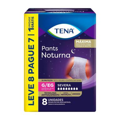 Roupa Íntima Descartável Tena Pants Noturna G/EG 8 unidades