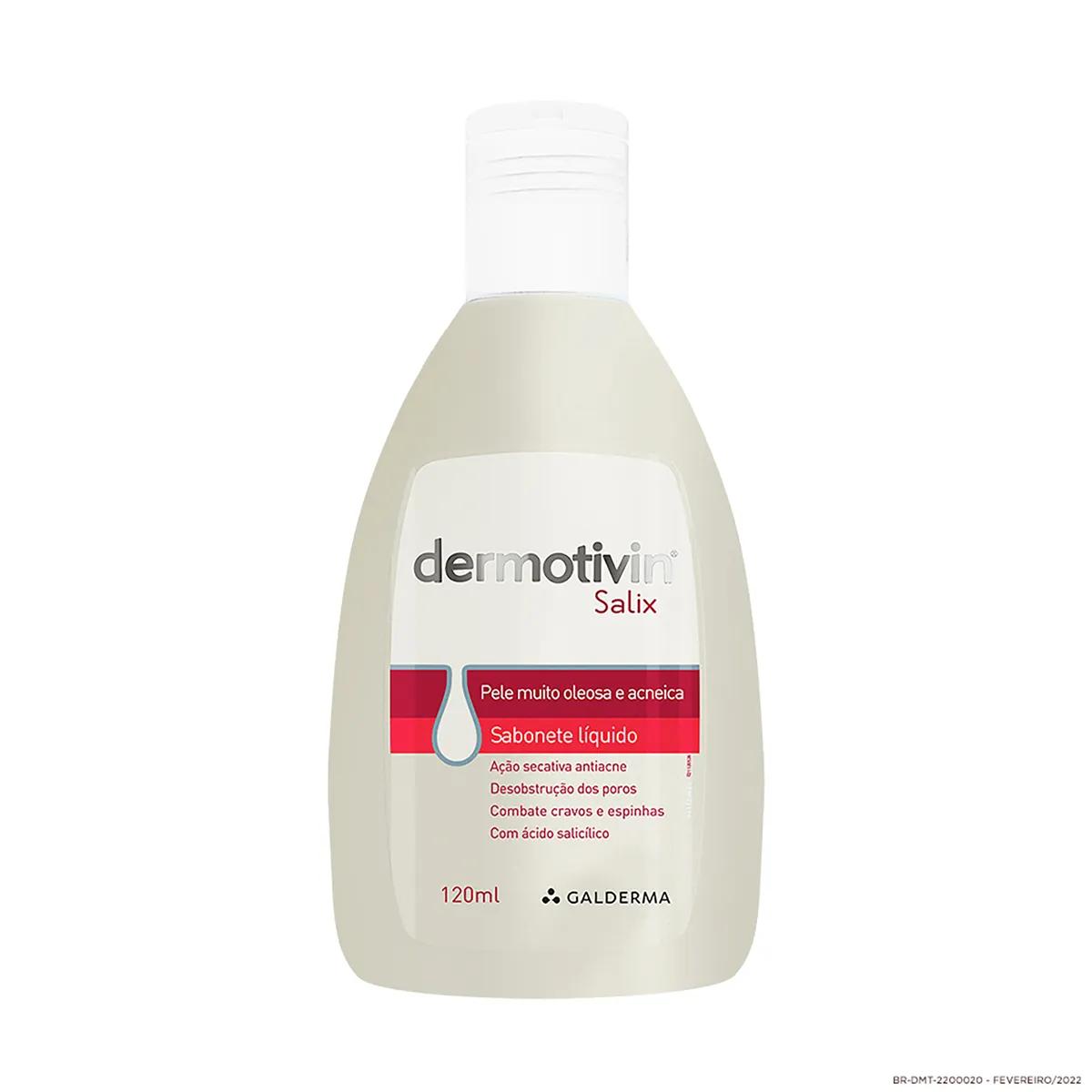 Sabonete Líquido Facial Dermotivin Salix Pele Oleosa e Acneica com 120ml