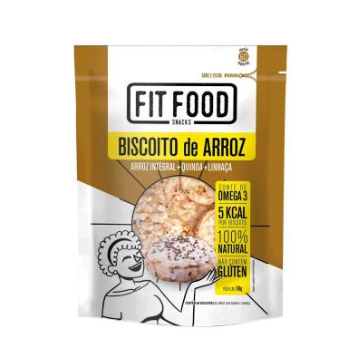 Biscoito de Arroz Fit Food Arroz Quinoa e Linhaça com 90g