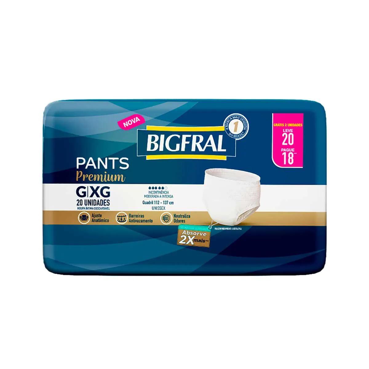 Roupa Íntima Bigfral Pants Premium G/XG 20 unidades