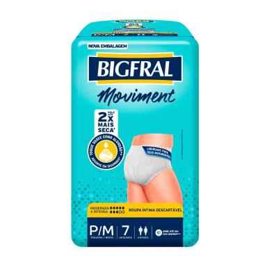 Roupa Íntima Descartável Bigfral Moviment P/M 7 unidades
