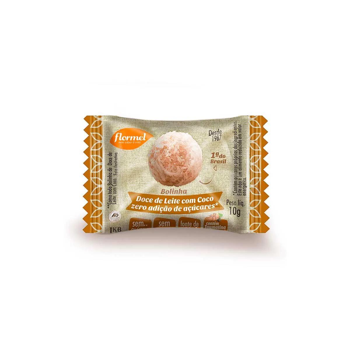 Bolinha Flormel Doce de Leite com Coco Zero Açúcar com 10g