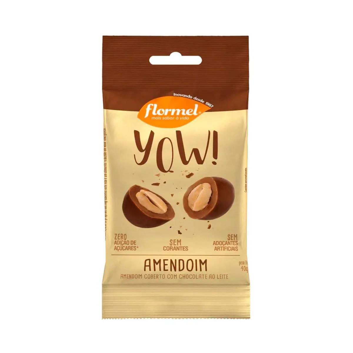Yow Flormel de Amendoim com Chocolate Zero Açúcar com 40g