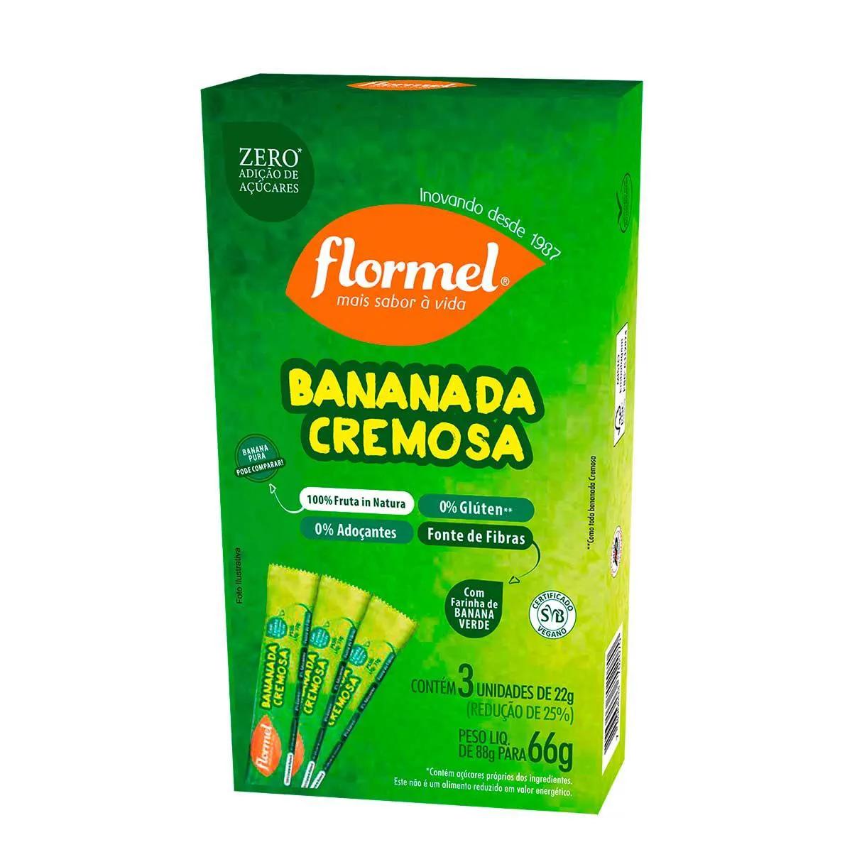 Bananada Flormel Cremosa Zero Açúcar com 66g