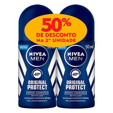 Kit Desodorante Roll-On Nivea Men Original Protect com 2 Unidades