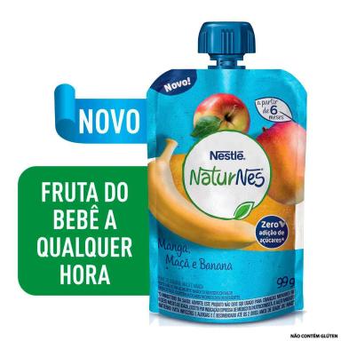 Purê Orgânico Nestlé Naturnes Manga, Maçã e  Banana com 99g