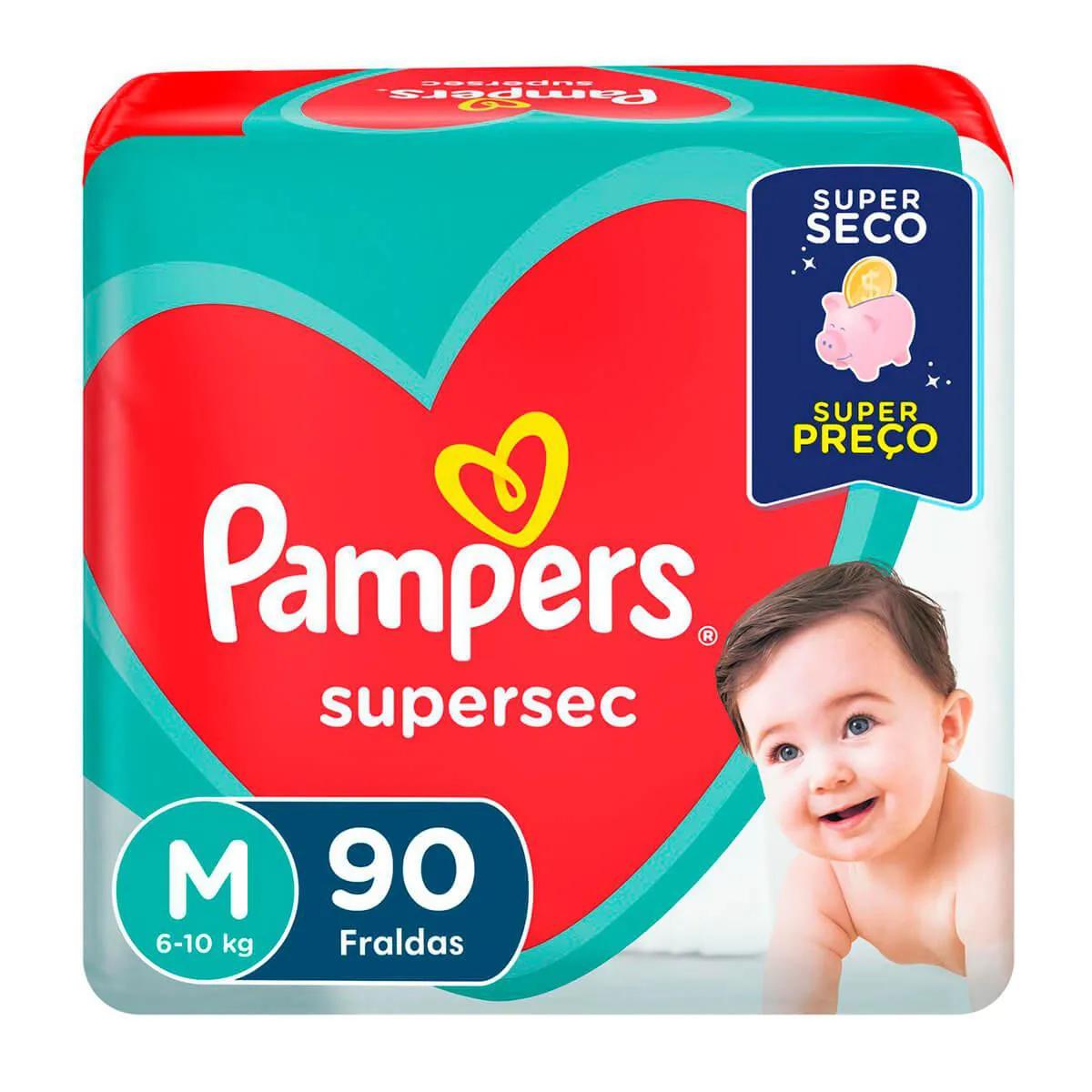 Fralda Pampers Supersec M - 90 Unidades