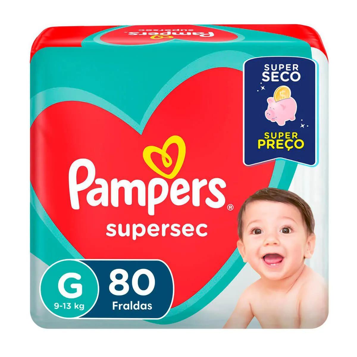 Fralda Pampers Supersec G - 80 Unidades