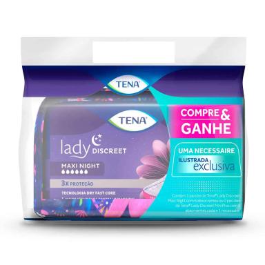 Absorvente para Incontinência Urinária Noturno Tena Lady Discreet Maxi Night com 6 Unidades + Brinde