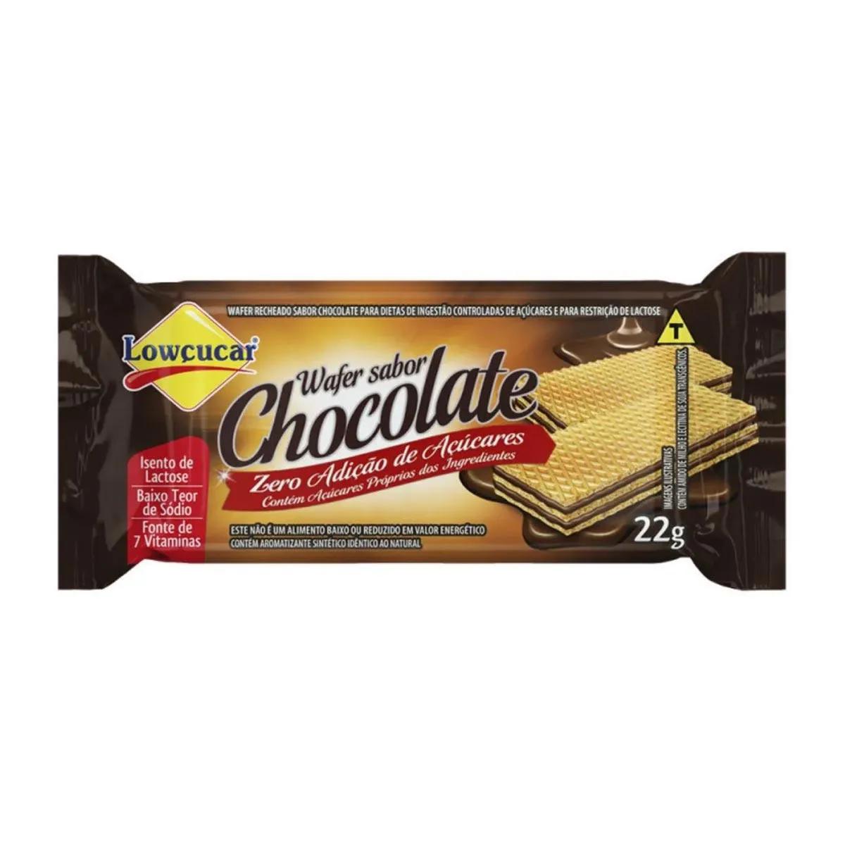 Mini Wafer Lowçucar Zero Açúcar Chocolate com 22g