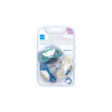Kit Chupeta MAM Original Azul Tamanho 2 - 6+ Meses com 3 unidades