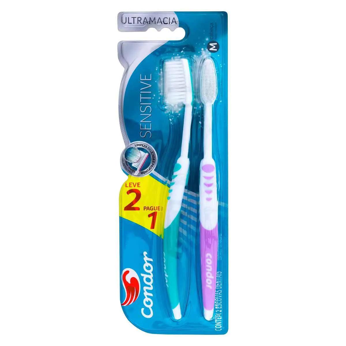 Kit Escova de Dente Condor Sensitive com 2 unidades