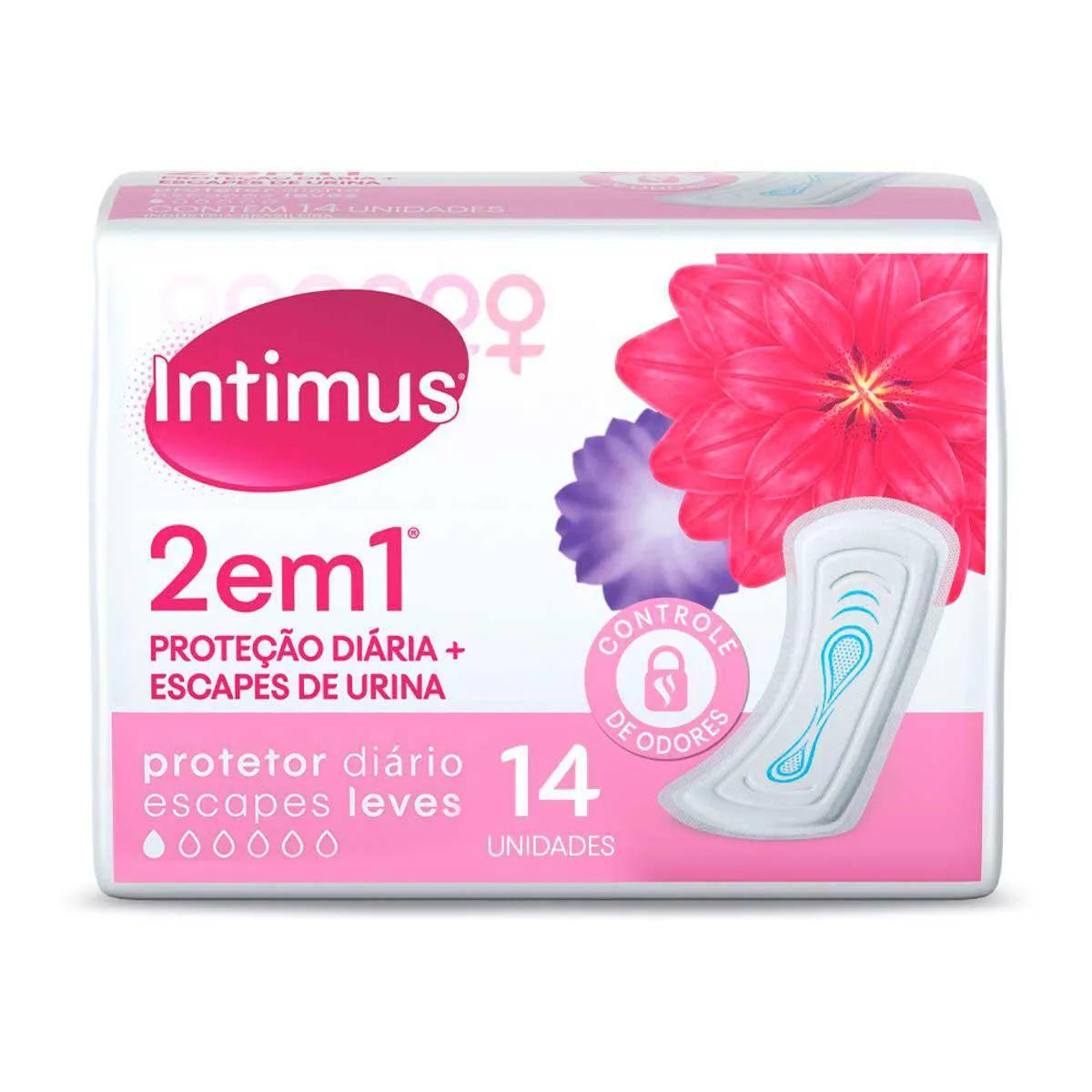 Protetor Diário Intimus  2 em 1 com 14 Unidades