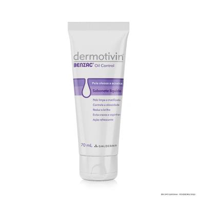 Sabonete Líquido Facial Dermotivin Benzac Oil Control Pele Oleosa a Acneica com 70ml