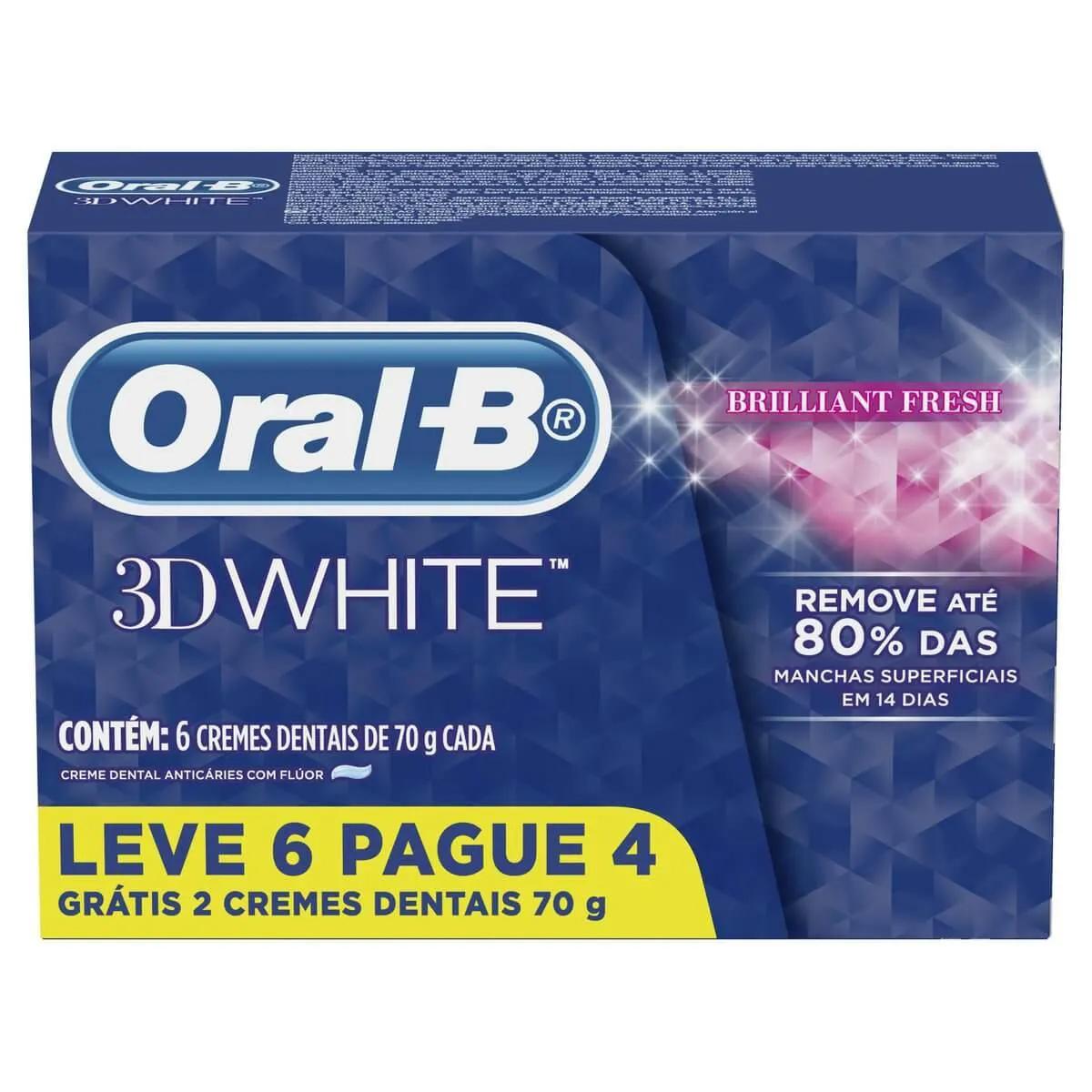 Pasta de Dente Oral-B 3D White Brilliant com 6 Unidades