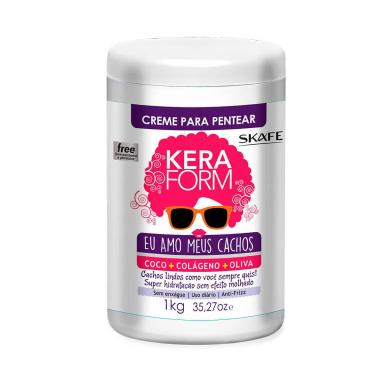 Creme para Pentear Skafe Keraform Eu Amo meus Cachos com 1kg