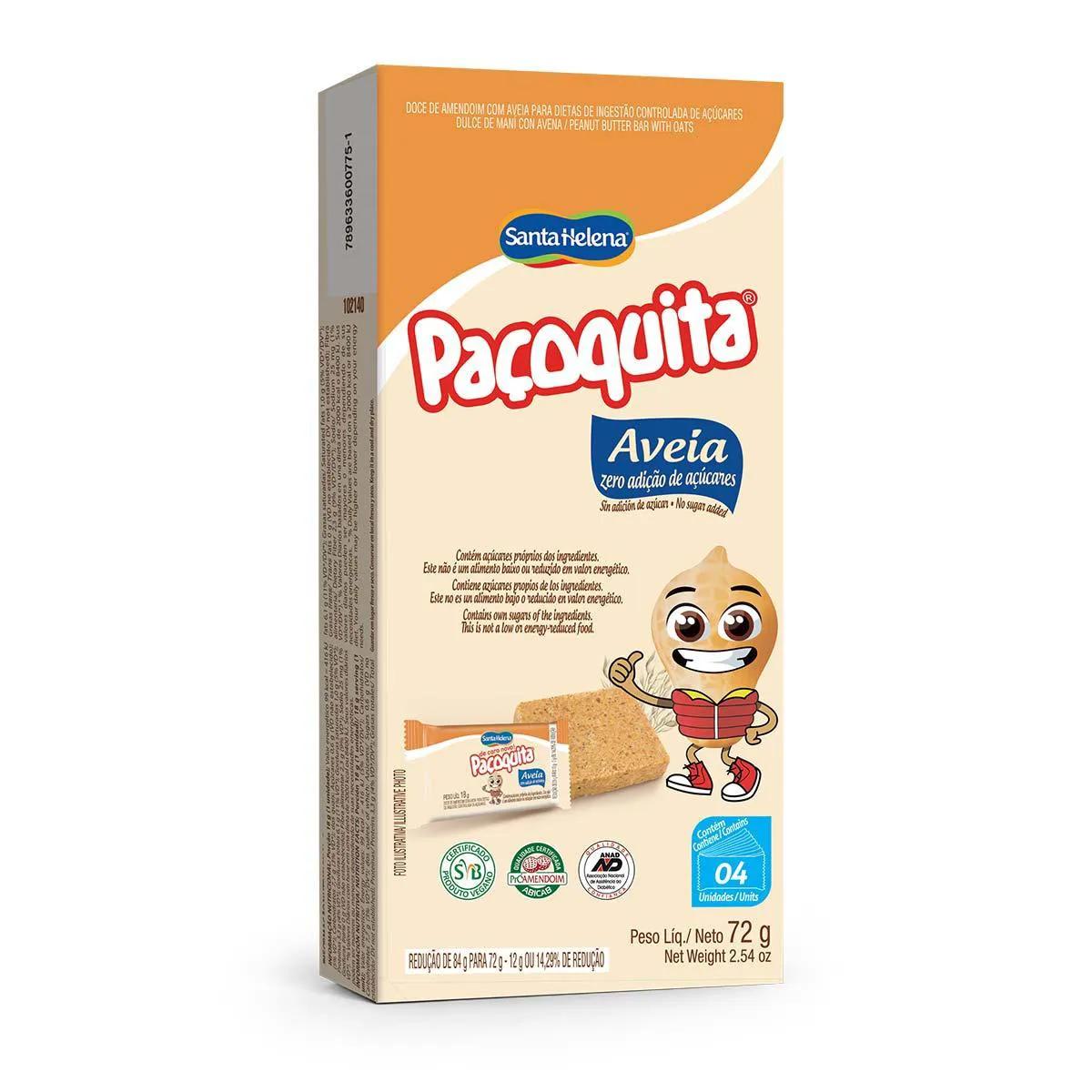 Paçoquita Zero Açúcar com Aveia 4 Unidades