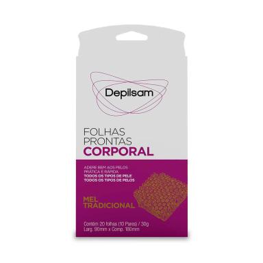 Folhas Prontas Corporal Depilsam Mel com 10 pares