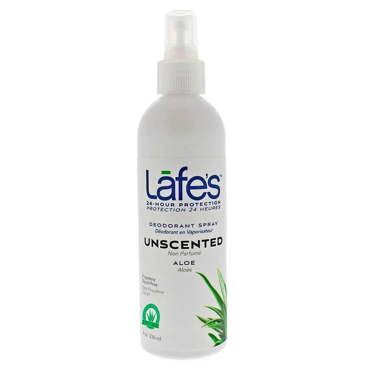 Desodorante Spray Lafe's Unscented com Aloe com 236ml