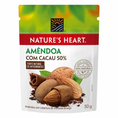 Snack Nature's Heart Amêndoa e Cacau com 50g