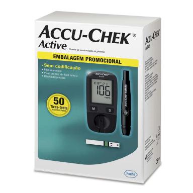 Kit para Controle de Glicemia Accu Chek Active + 50 Tiras