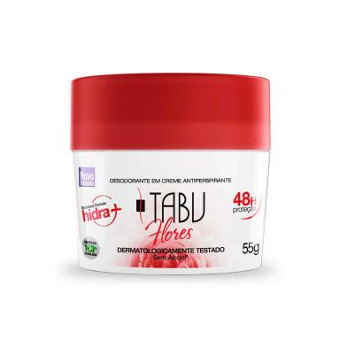 Desodorante Tabu Flores Antiperspirante em Creme com 55g