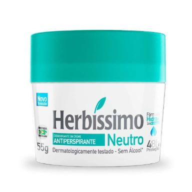 Desodorante Herbíssimo Neutro Antiperspirante em Creme com 55g