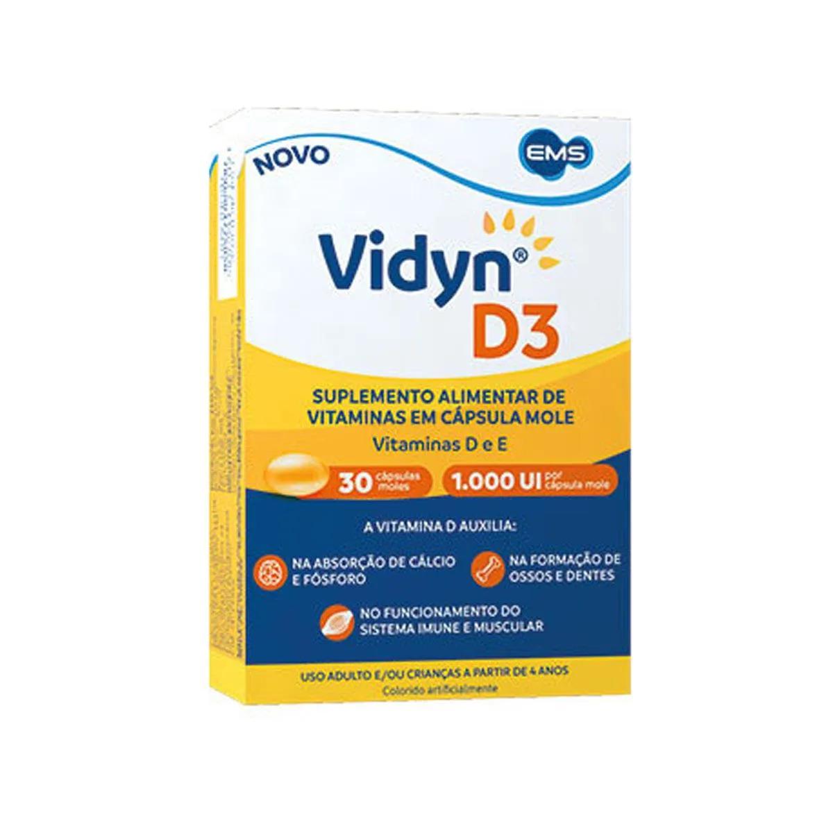 Suplemento Alimentar Vidyn D3 1.000UI com 30 Cápsulas