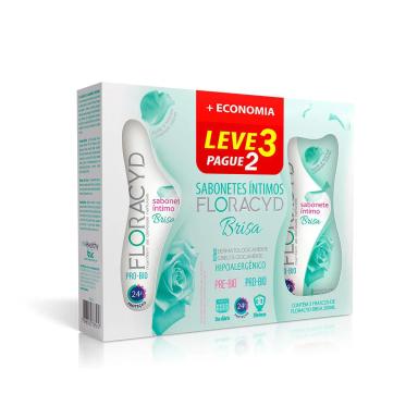 Kit Sabonete Líquido Íntimo Floracyd Brisa com 3 unidades