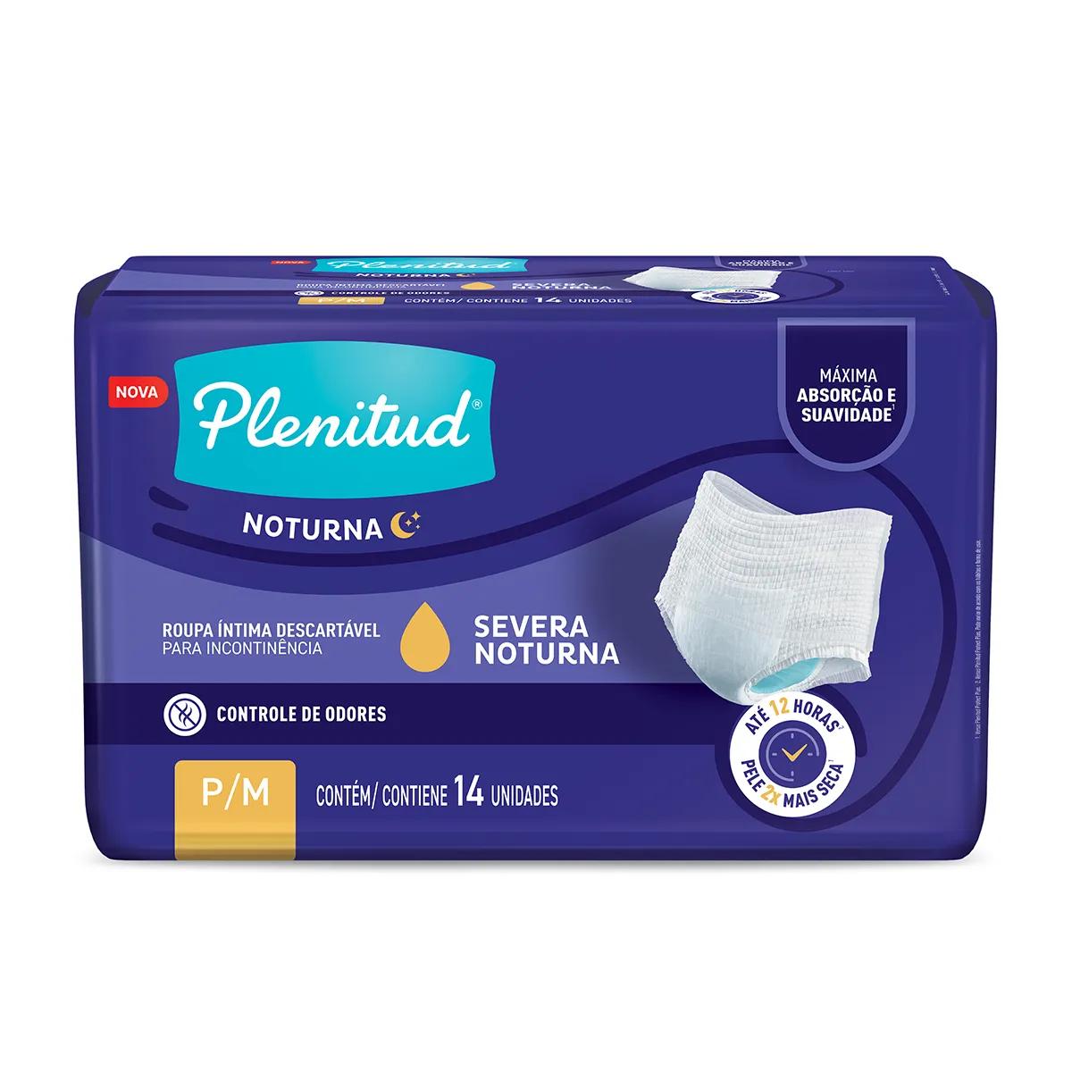 Roupa Íntima Descartável Unissex Plenitud Noturna P/M 14 unidades