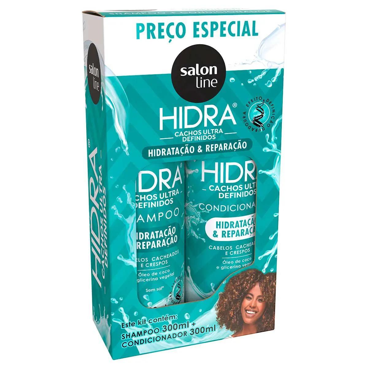 Kit Salon Line Hidra Cachos Ultra Deflinidos Shampoo + Condicionador com 300ml cada
