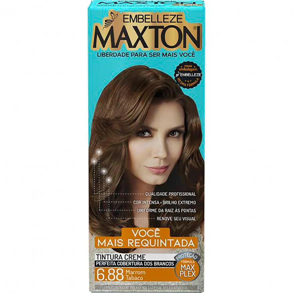 Tintura Creme Maxton 6.88 Marrom Tabaco com 1 Unidade