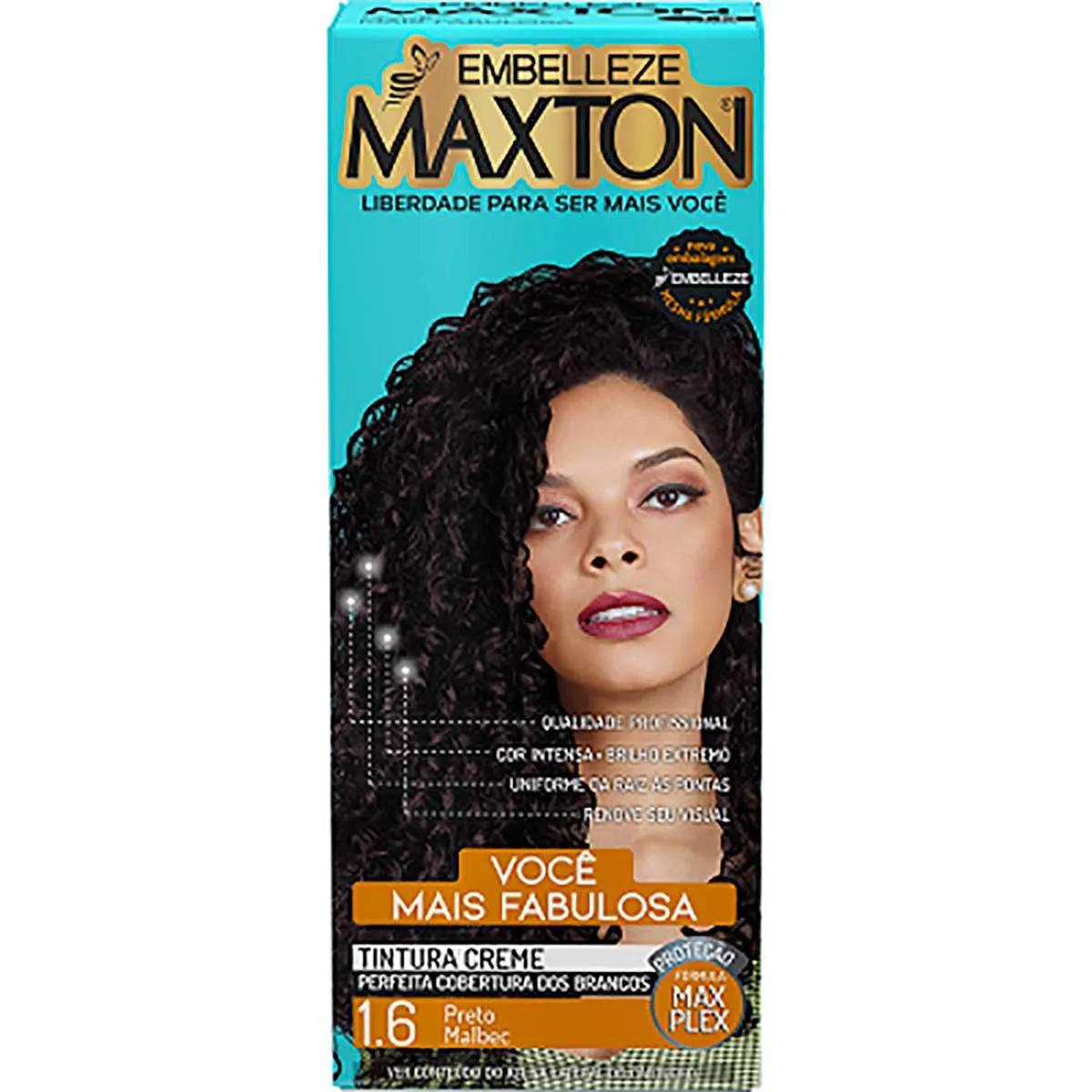 Tintura Creme Maxton 1.6 Preto Malbec com 1 Unidade