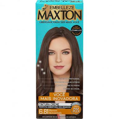 Tintura Creme Maxton 6.81 Marrom Acinzentado com 1 Unidade