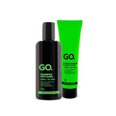 Kit Go Man Tea Tree para Cabelo e Barba Shampoo 140ml + Condicionador 90g