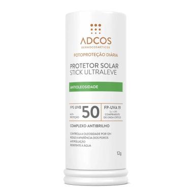 Protetor Solar Facial Adcos Stick Ultraleve Incolor FPS 50 com 12g